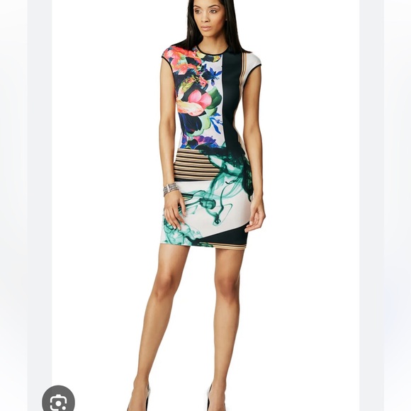 NWT Clover Canyon Jade storm Printed Scuba Stretch Dress size S - Picture 1 of 7